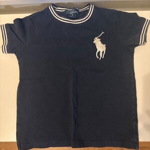 Ralph Lauren Dark Blue Kids Tee with White Accents